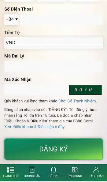 Nhấn Đăng ký